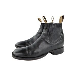 Visconti Chelsea Boots US 9.5 Men's Black Leather Square Toe Western Cowboy Boot